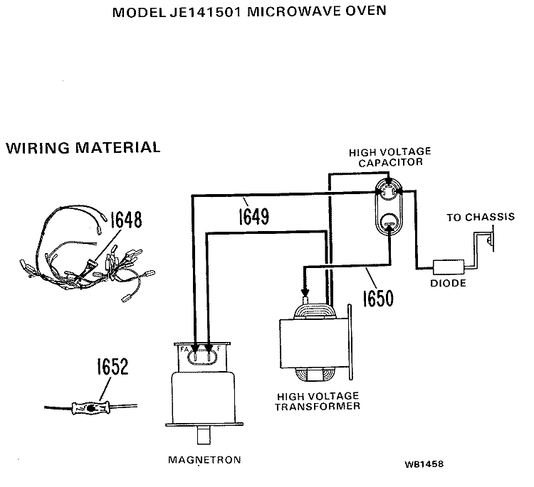 MICROWAVE OVEN Diagram and Parts List for JE141501  General Electric Microwave