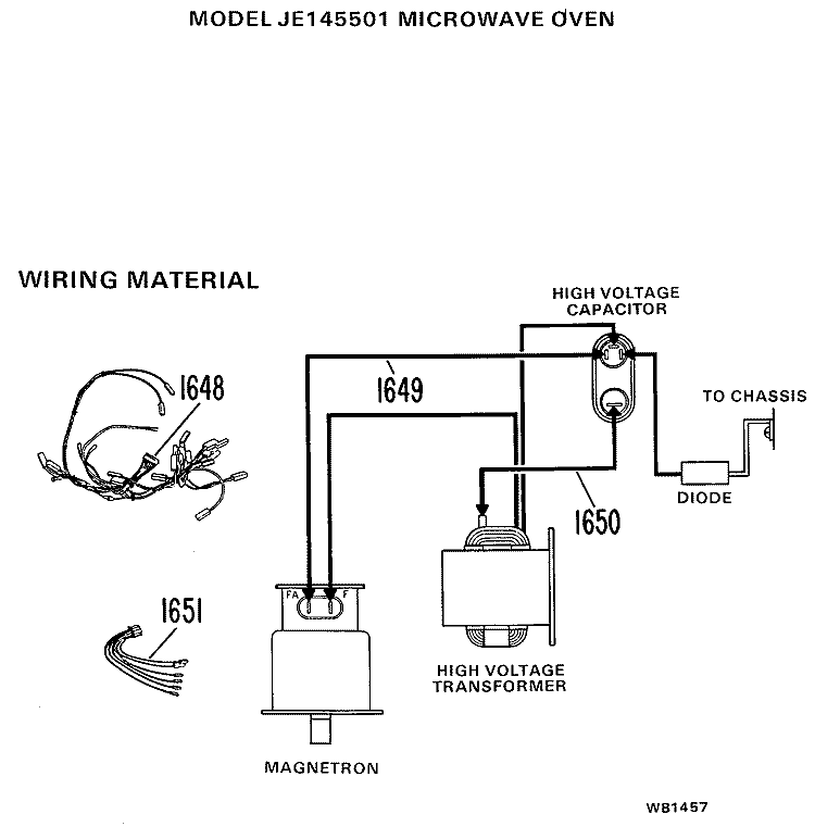 MICROWAVE OVEN Diagram and Parts List for JE145501  General Electric Microwave