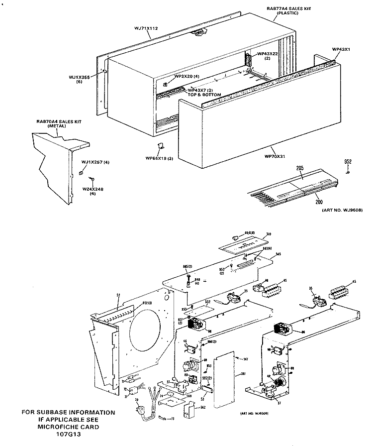 Section Diagram and Parts List for A3B568EVCSQ1  General Electric Air Conditioner