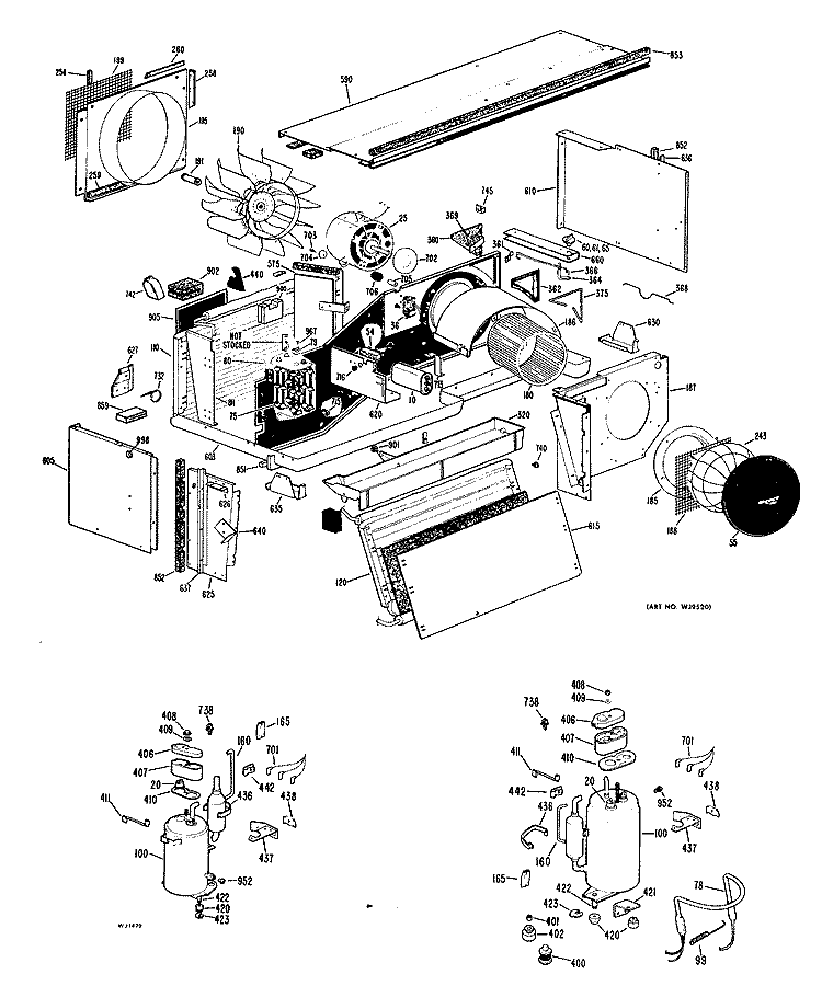 Section Diagram and Parts List for A3B568EVCSQ1  General Electric Air Conditioner