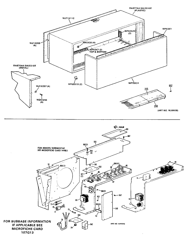 Section Diagram and Parts List for A2B769DEASD2  General Electric Air Conditioner