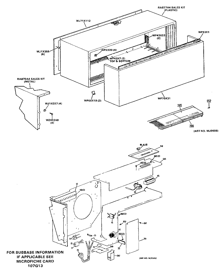 Section Diagram and Parts List for A2B769DJASD2  General Electric Air Conditioner