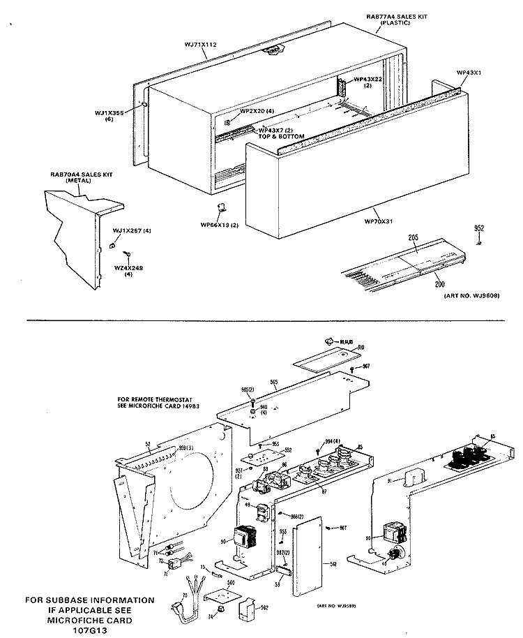 Section Diagram and Parts List for A2B778ESFSD1  General Electric Air Conditioner