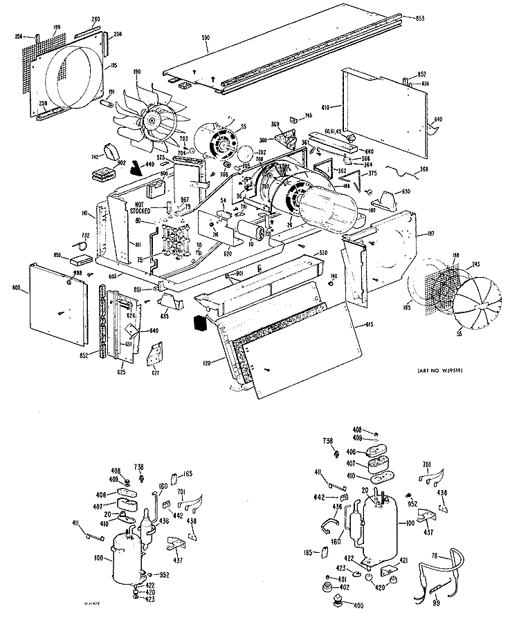 Section Diagram and Parts List for A2B778ESFSD1  General Electric Air Conditioner