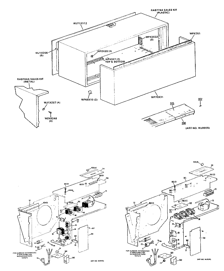 Section Diagram and Parts List for A3B589DJASQ2  General Electric Air Conditioner
