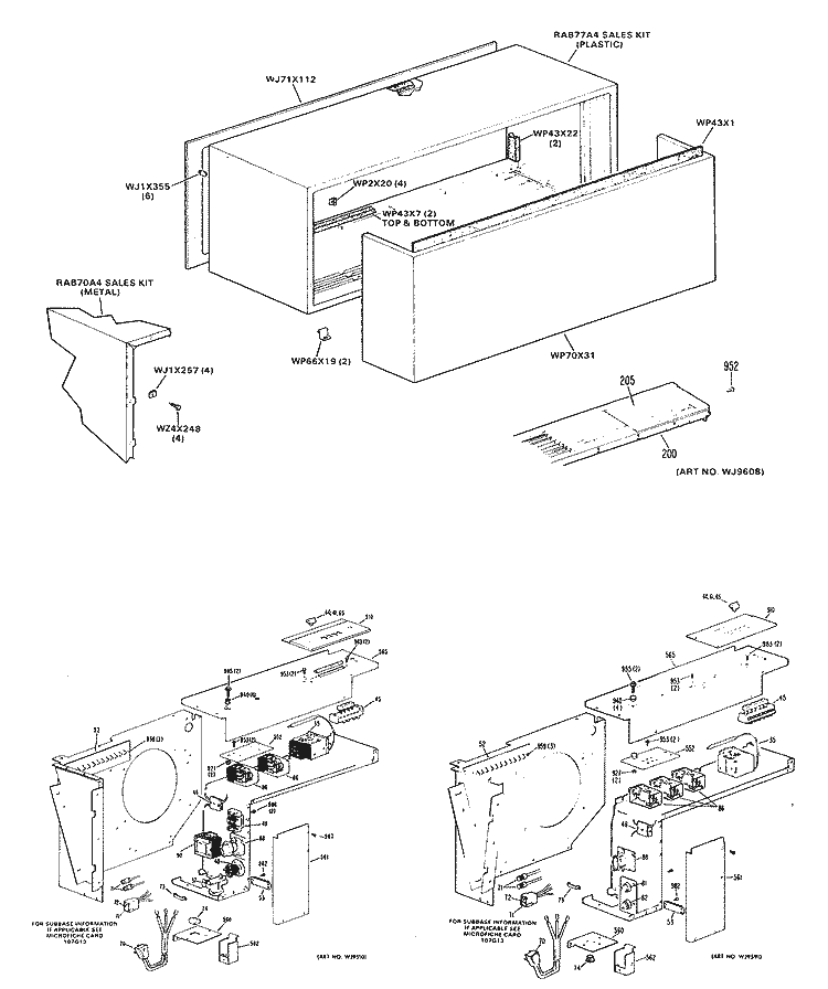 Section Diagram and Parts List for A3B689DJELW2  General Electric Air Conditioner