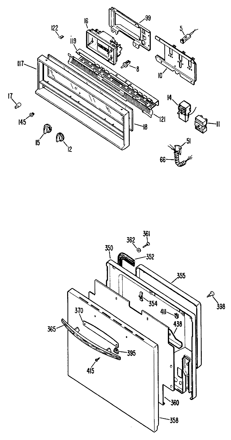 Section Diagram and Parts List for JRP03*J1  General Electric Wall Oven