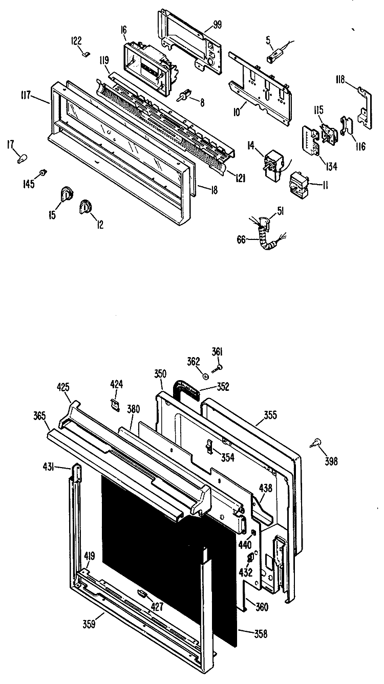 Section Diagram and Parts List for JRP14G*J1  General Electric Wall Oven