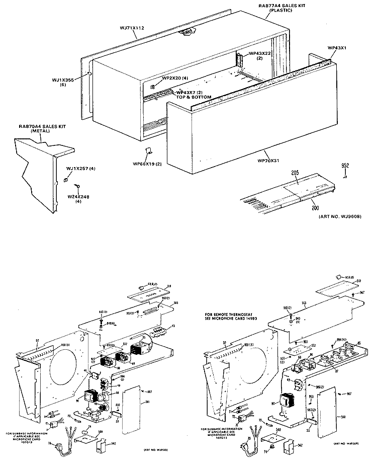 Section Diagram and Parts List for A2B388ENASR1  General Electric Air Conditioner