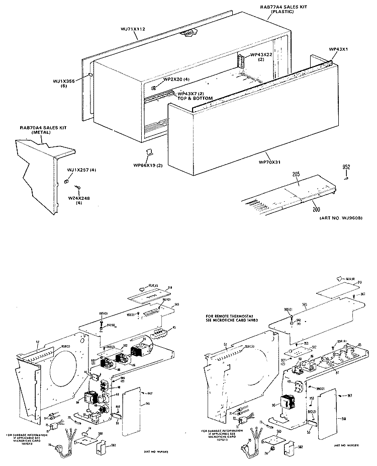 Section Diagram and Parts List for A2B683ESASW1  General Electric Air Conditioner