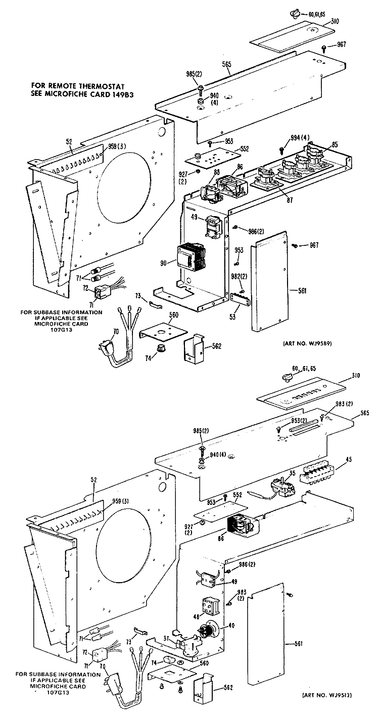 Section Diagram and Parts List for A2B583EPAS1Y  General Electric Air Conditioner