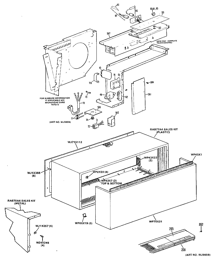 Section Diagram and Parts List for A2B399DAALR1  General Electric Air Conditioner