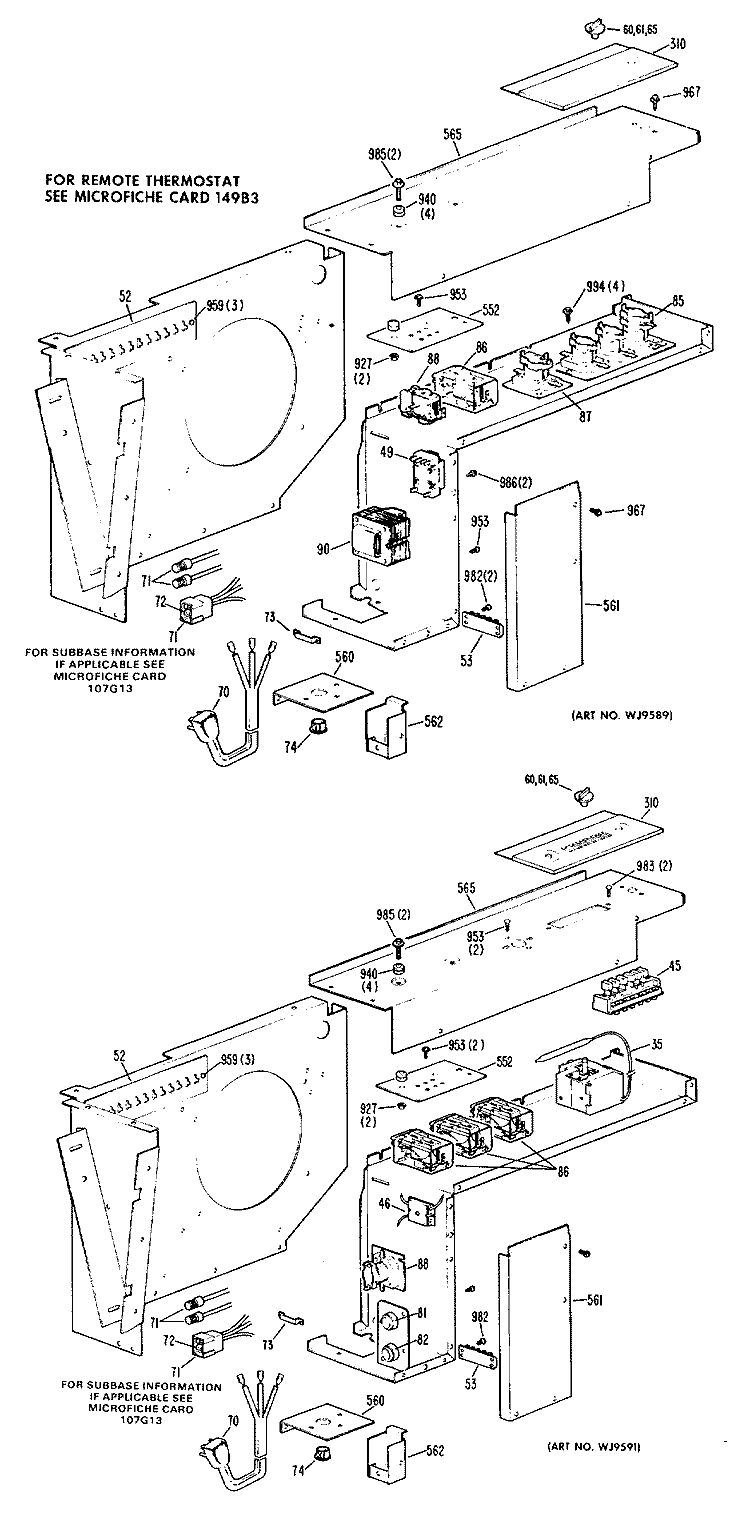 Section Diagram and Parts List for A2B388DAAS1Y  General Electric Air Conditioner