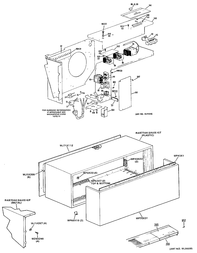 Section Diagram and Parts List for A2B679DAELWA  General Electric Air Conditioner