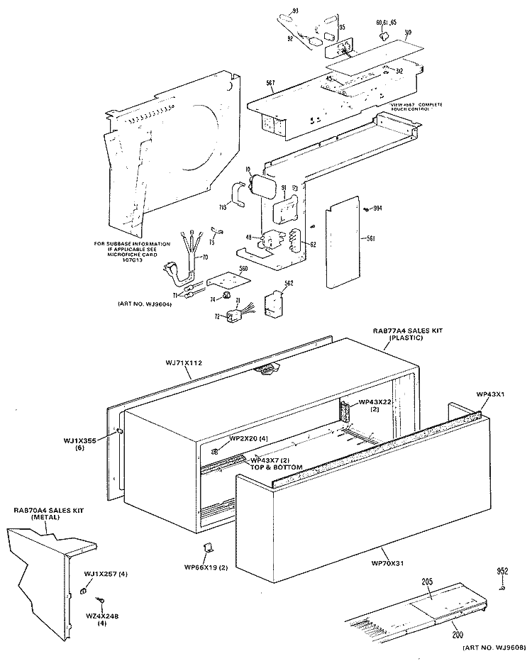 Section Diagram and Parts List for A2B593ENASQ1  General Electric Air Conditioner