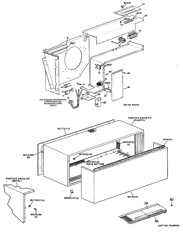 Section Diagram and Parts List for A2B742SEALE1  General Electric Air Conditioner
