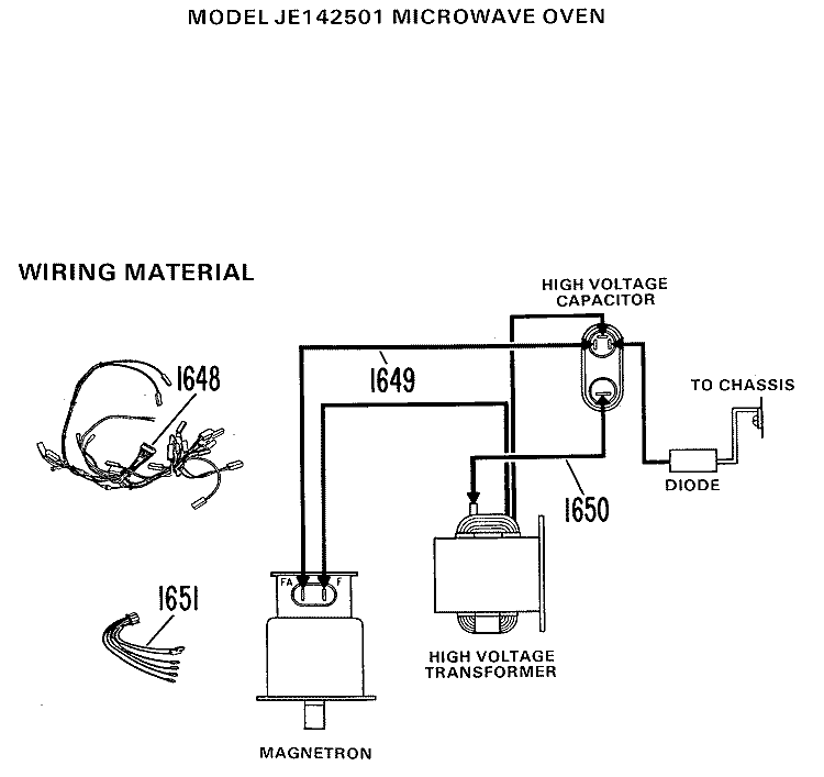 MICROWAVE OVEN Diagram and Parts List for JE142501  General Electric Microwave