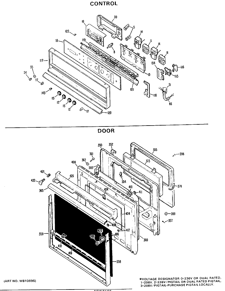 CONTROL Diagram and Parts List for JKP38G*J1  General Electric Wall Oven
