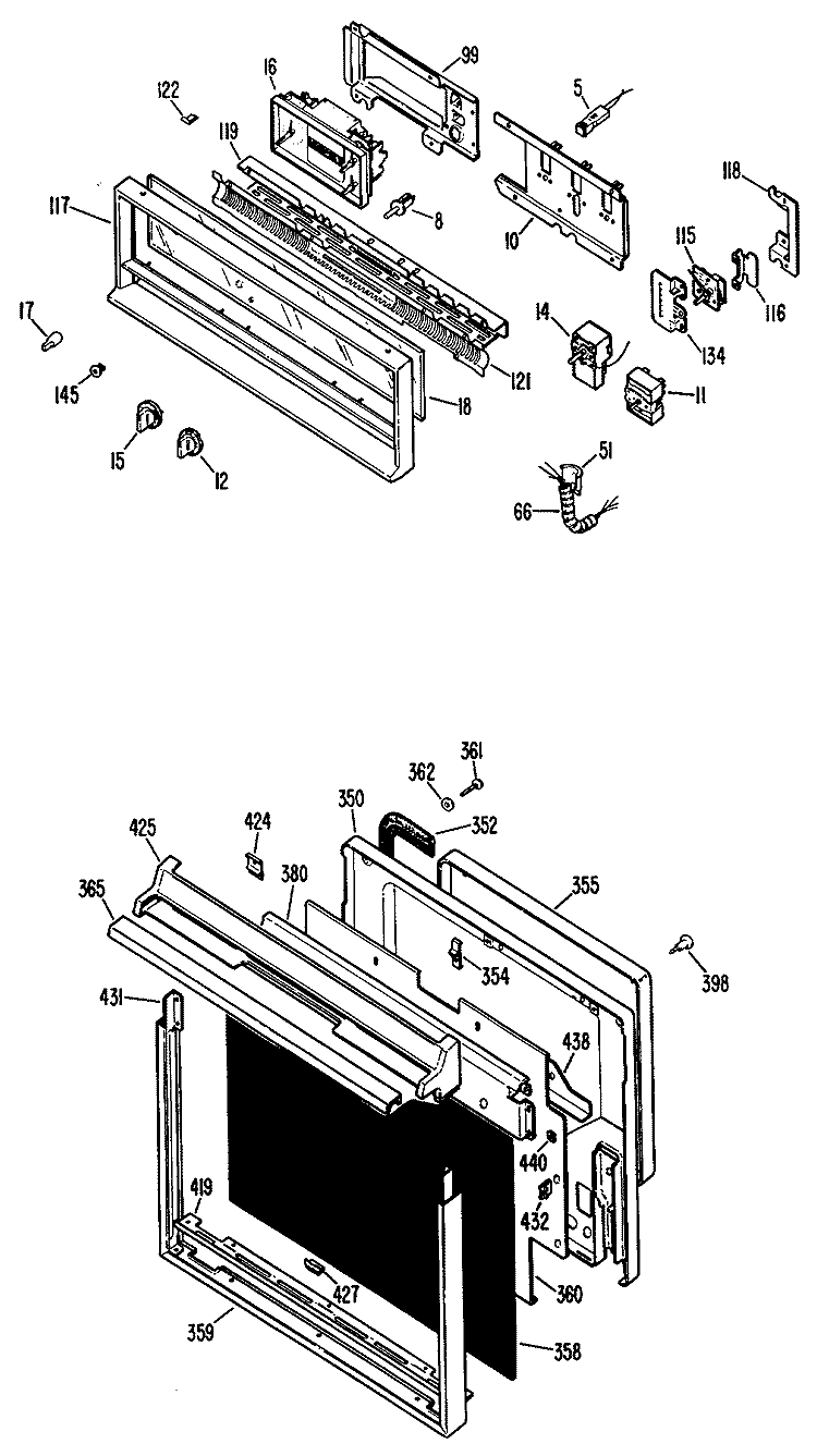 Section Diagram and Parts List for JRP14G*J2  General Electric Wall Oven