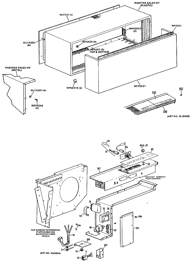 Section Diagram and Parts List for A2B393DEALR2  General Electric Air Conditioner