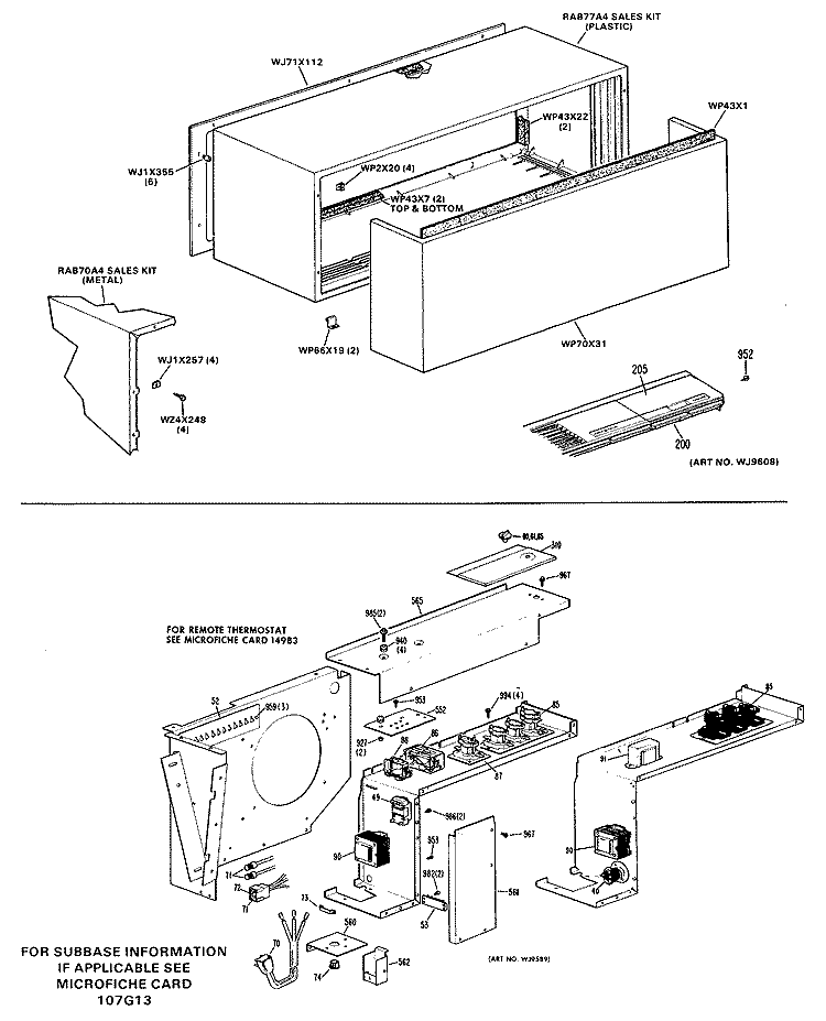 Section Diagram and Parts List for A2B683ENCSW2  General Electric Air Conditioner