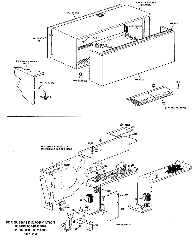 Section Diagram and Parts List for A3B783DACSD2  General Electric Air Conditioner