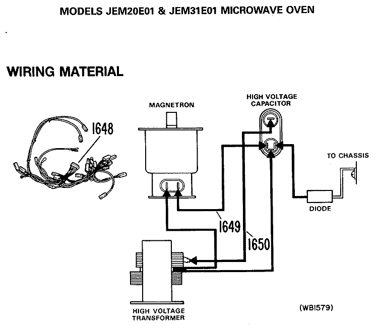 MICROWAVE OVEN Diagram and Parts List for JEM20E01  General Electric Microwave