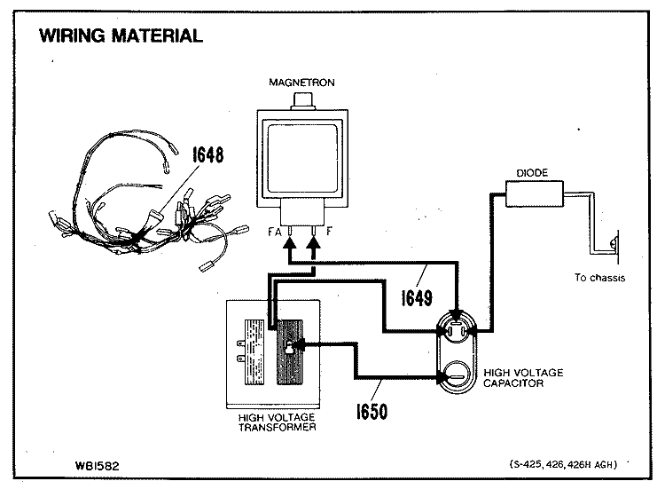 Section Diagram and Parts List for JET322G01  General Electric Microwave