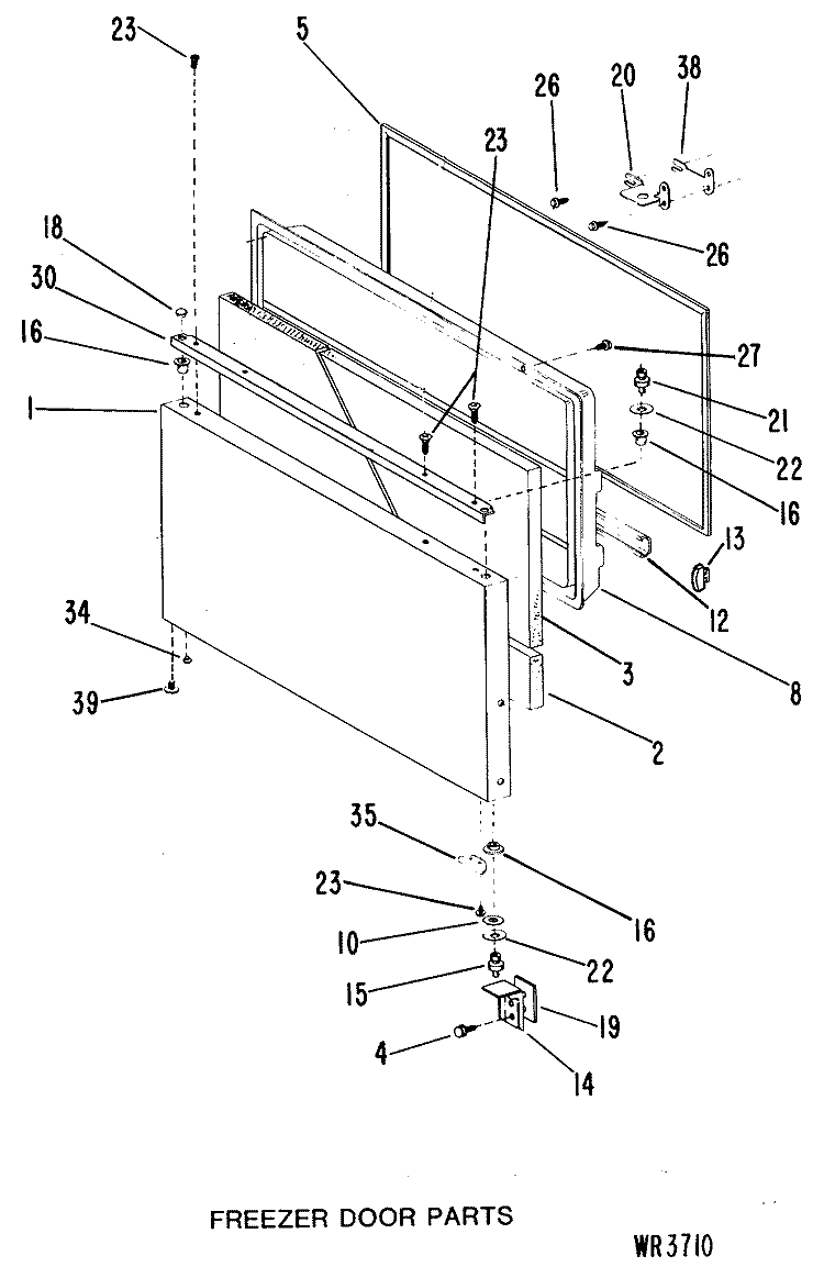 FREEZER DOOR PARTS Diagram and Parts List for TCX20ZKB  General Electric Refrigerator