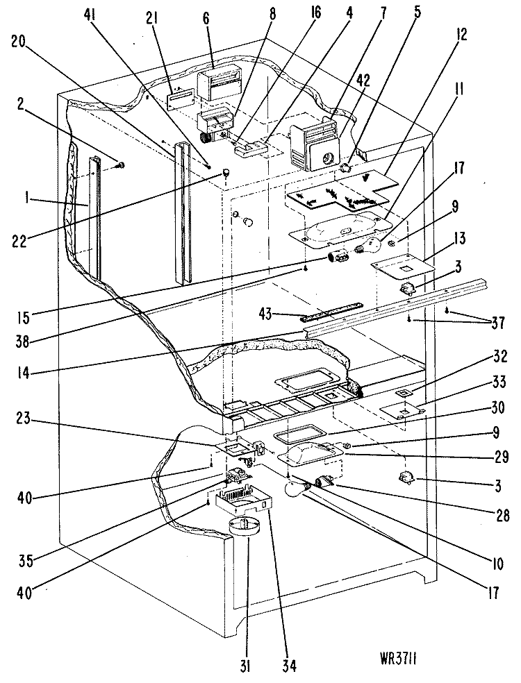 Section Diagram and Parts List for TCX20ZKB  General Electric Refrigerator