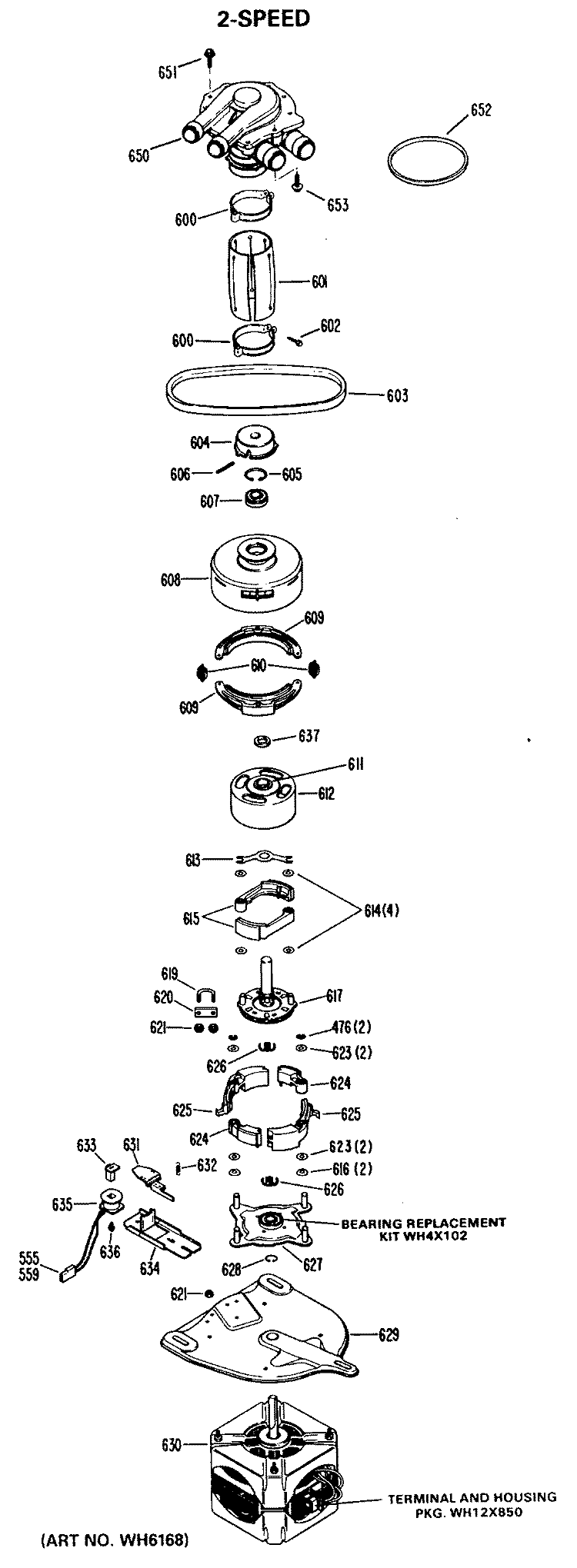 2 - SPEED Diagram and Parts List for WWA7010GAL  General Electric Washer