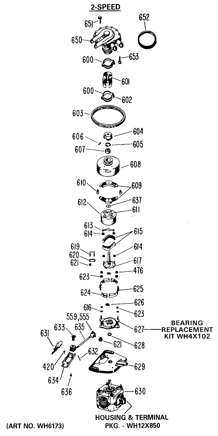 2 - SPEED Diagram and Parts List for WWA8700LAL  General Electric Washer