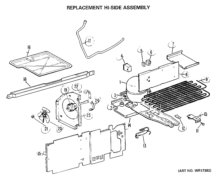 COMPRESSOR KIT Diagram and Parts List for WR87X0261  General Electric Refrigerator