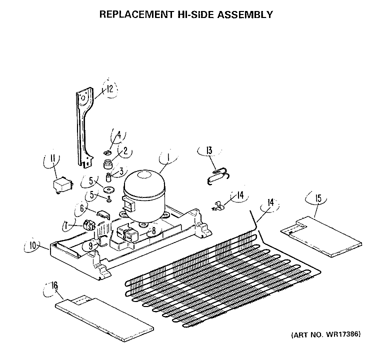 COMPRESSOR KIT Diagram and Parts List for WR87X0274  General Electric Refrigerator