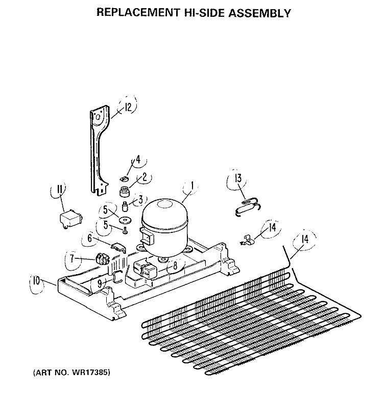 COMPRESSOR KIT Diagram and Parts List for WR87X0267  General Electric Refrigerator