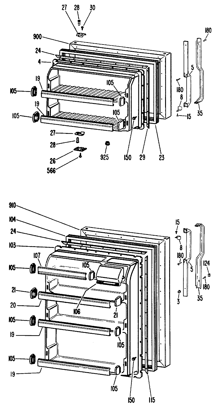 Section Diagram and Parts List for TBFP14SKDR  General Electric Refrigerator