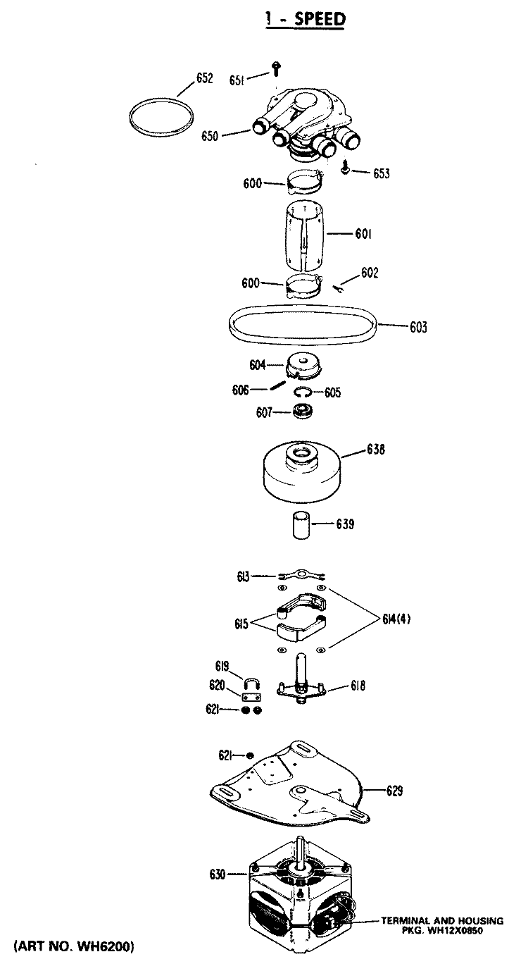 1 - SPEED Diagram and Parts List for WWA8306LBL  General Electric Washer