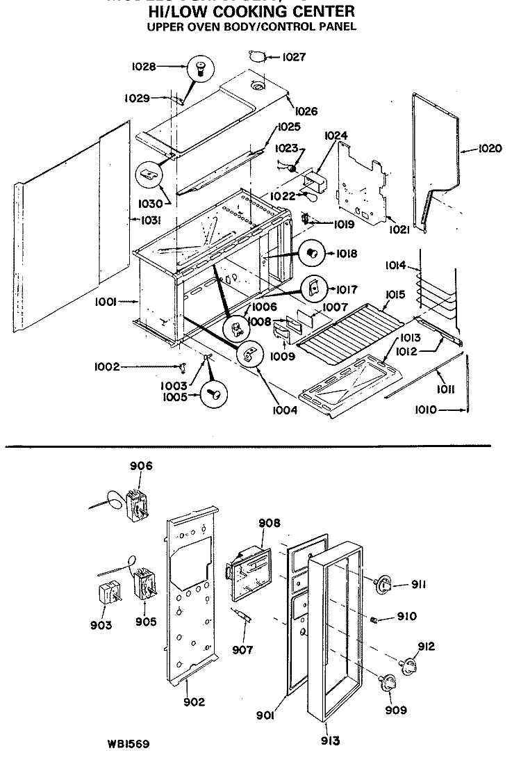 HI / LOW COOKING CENTER Diagram and Parts List for JGHP57GEJ9  General Electric Range