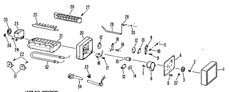 Section Diagram and Parts List for TBX24TLRRAD  General Electric Refrigerator