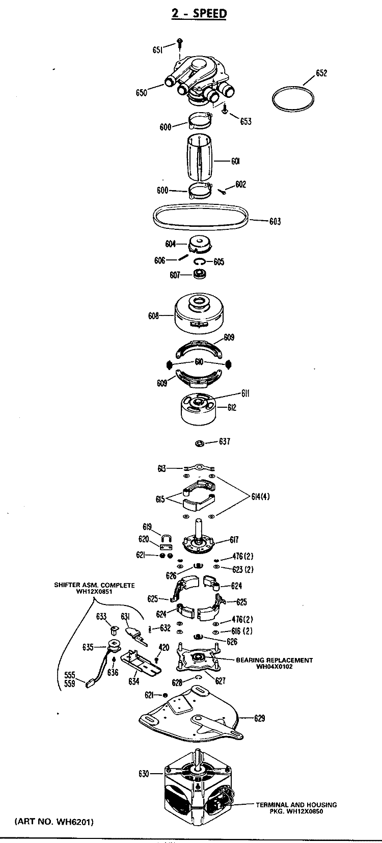 2 - SPEED Diagram and Parts List for WWA8898MAL  General Electric Washer