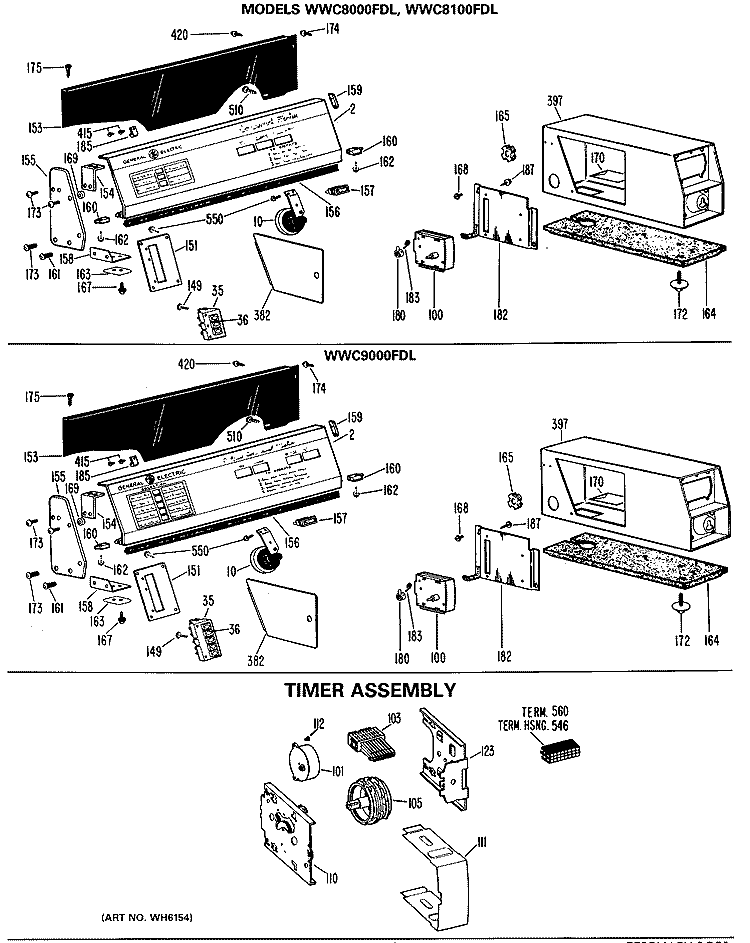 BACKSPLASH & COIN BOX ASSEMBLY Diagram and Parts List for WWC7500FDL  General Electric Washer