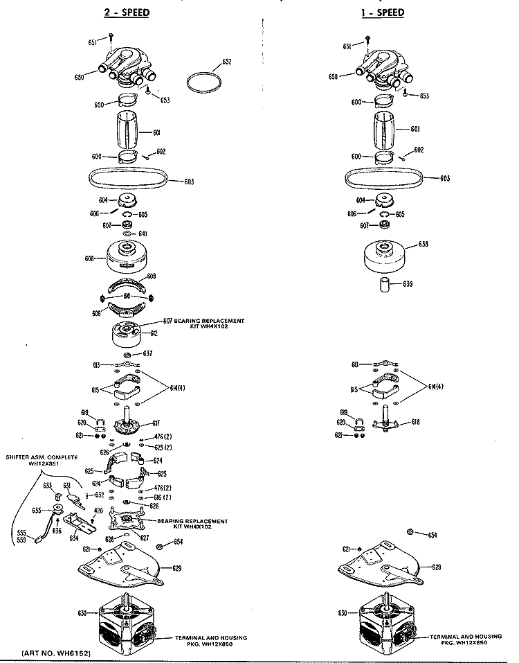 2 - SPEED Diagram and Parts List for WWC7500FDL  General Electric Washer
