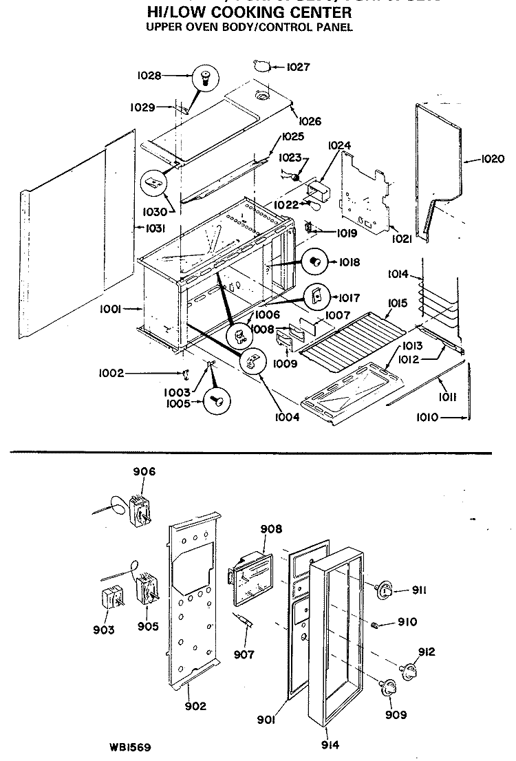 HI / LOW COOKING CENTER Diagram and Parts List for JGHP57GEJD  General Electric Range