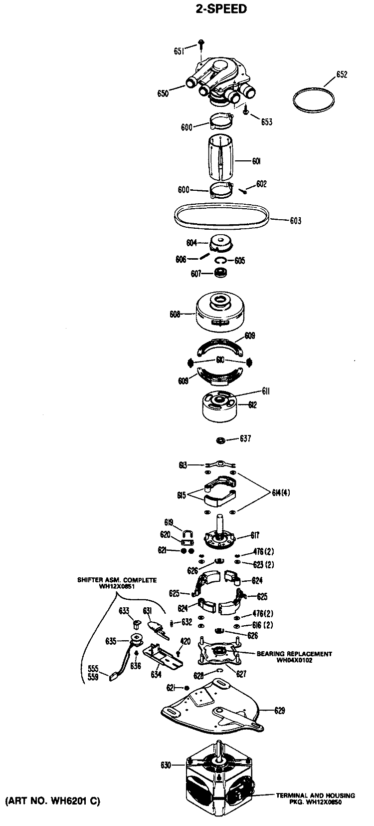 2 - SPEED Diagram and Parts List for WWA8810MAL  General Electric Washer
