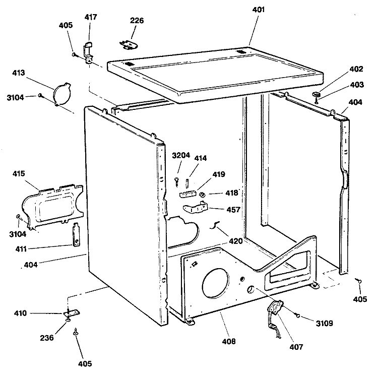 Section Diagram and Parts List for DDE9500RAM  General Electric Dryer