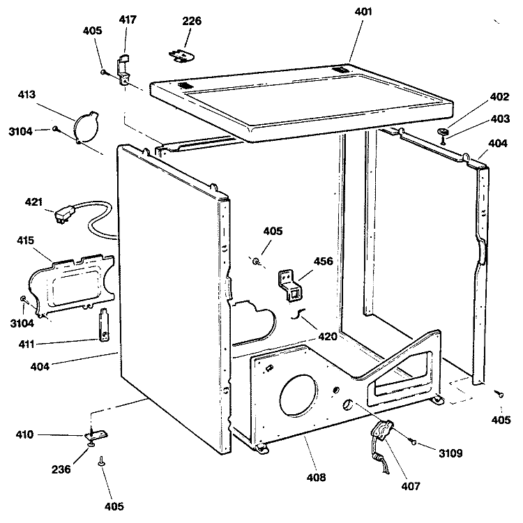 Section Diagram and Parts List for DDG8580RAM  General Electric Dryer