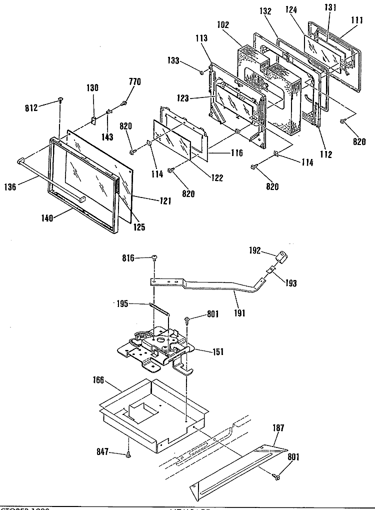 Section Diagram and Parts List for JHP62GN3WH  General Electric Microwave Oven Combo