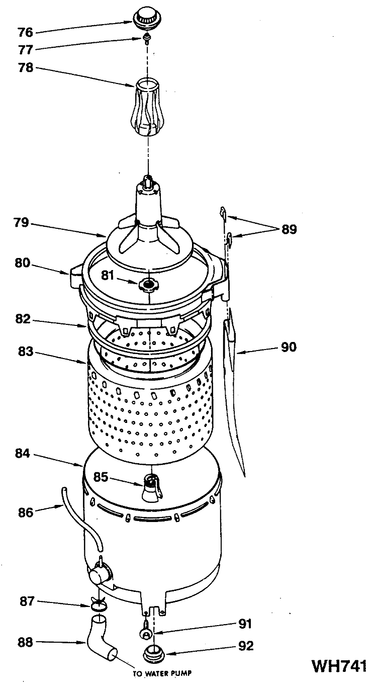 Section Diagram and Parts List for WSM2420SEZWW  General Electric Washer Dryer Combo
