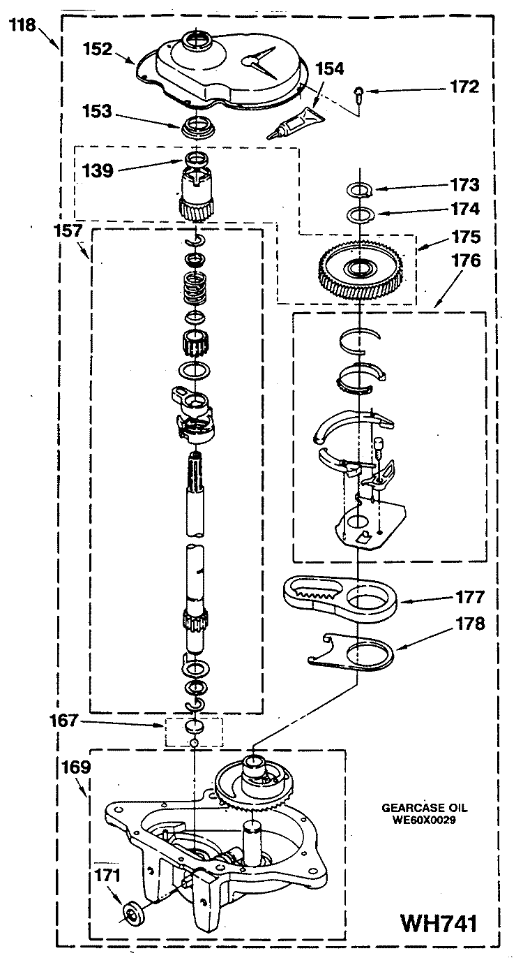 Section Diagram and Parts List for WSM2420SEZWW  General Electric Washer Dryer Combo