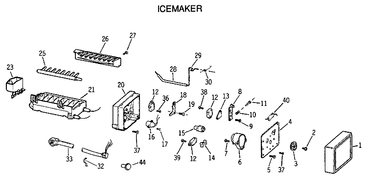 ICEMAKER Diagram and Parts List for TPG21BRXABB  General Electric Refrigerator